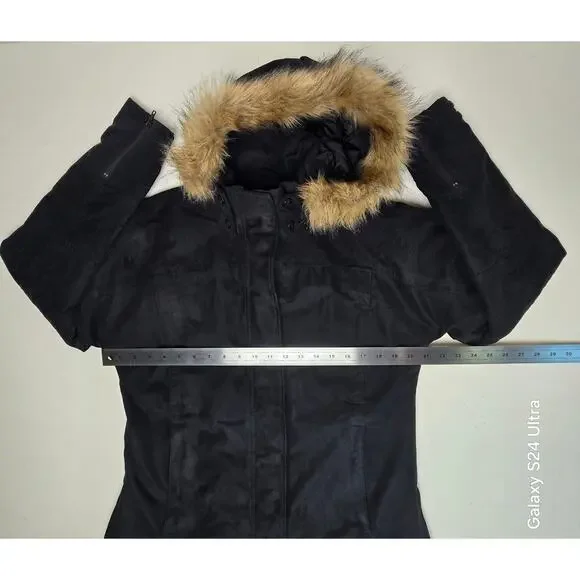 Outback Trading Co. Black Microsuede Jacket Insulated Quilted Gold Cup Women's M - Picture 6 of 10